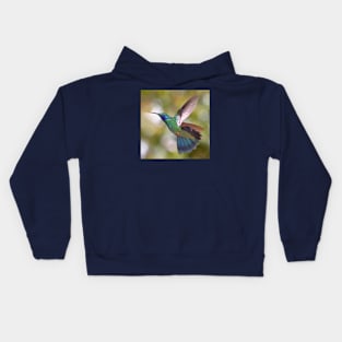 Green Violetear Hummingbird Kids Hoodie